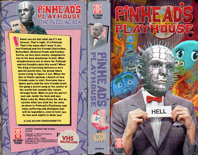 PINHEADS PLAYHOUSE CUSTOM VHS COVER, MODERN VHS COVER, CUSTOM VHS COVER, VHS COVER, VHS COVERS